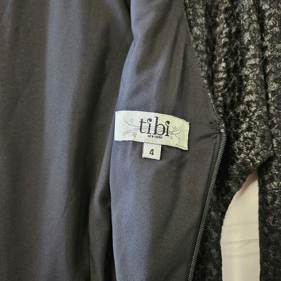 Tibi Black Cocktail Dress 3/4 Length Sleeve Size 4 - Picture 6 of 16